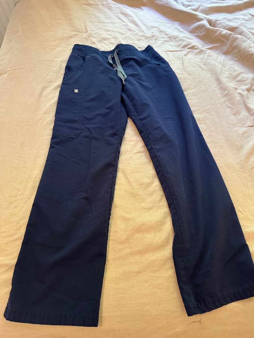 Figs Navy Blue Kade High-Rise Straight-Leg Scrub Pant - XS Petite